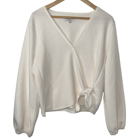 Madewell Texture & Thread Crepe Ivory Wrap Top - Picture 5 of 5